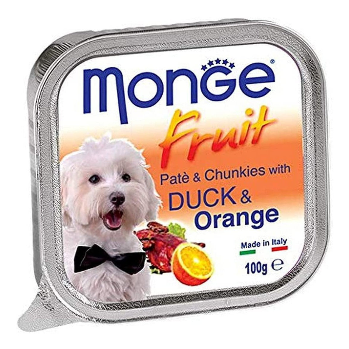 Monge Fruit Anatra e Arancia 100gr Alimento umido per Cani Monge Fruit Anatra e Arancia 100gr Alimento umido per Cani